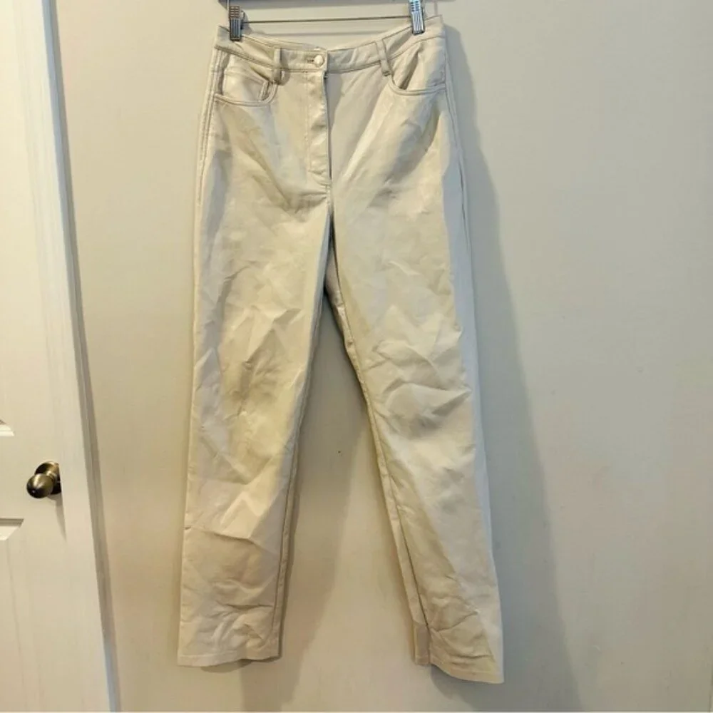 Aritzia Wilfred Melina Super High Rise Pants- faux Leather Size 8